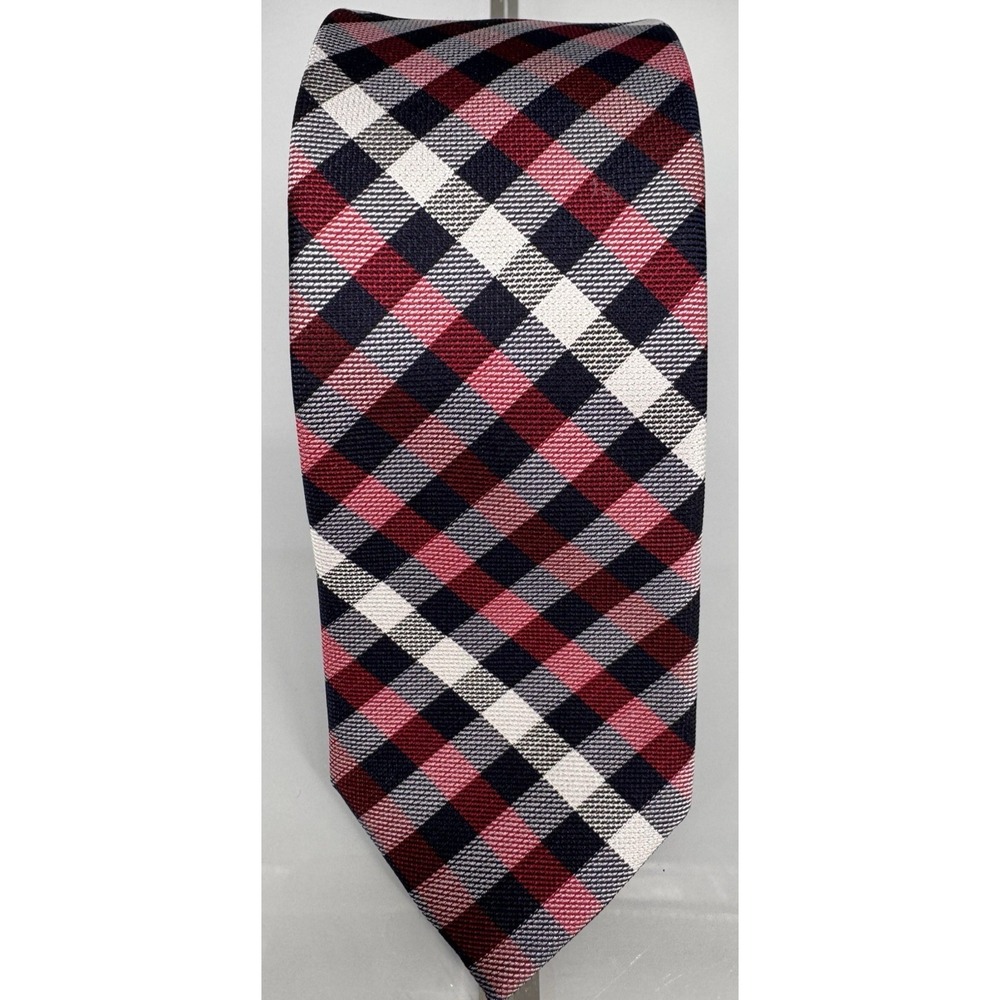 Original Penguin Plaid Tie Mens Red Navy White Check